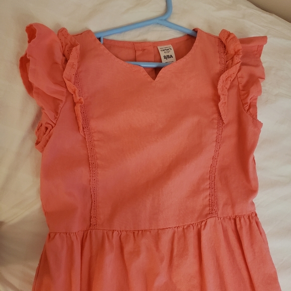 **SOLD**Girl's Long Flutter Sleeve Carter's Dress Sz 8 - Picture 4 of 5